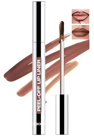 Lip Stain Peel Off – Long Lasting Waterproof Lip Liner with Rich Anti-Smudge Formula, Highly Pigmented Matte Tattoo Tint, Easy Peel & Reveal Liquid Lipstick, Smooth Natural Gloss Finish (Coffee Brown)