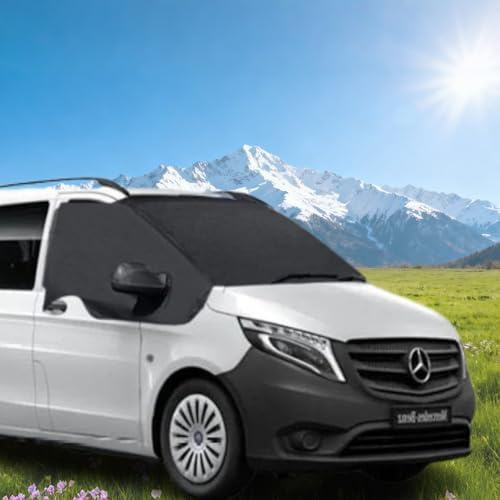 Housse de Pare-Brise Avant Voiture pour Mercedes-Benz VITO III W447 2014-2024, 600D Oxford Antigel Imperméable Résistant à la Neige Gel Vent Anti-UV Couverture Enveloppe de Pare-Brise Avant