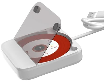 BELOWSYALER Lettore Disco Esterno Portatile Per Veicoli USB Auxs Compatibilità/MP3 Impatti Resistente Shell Lettore Auto Portatile Con Ingresso USB