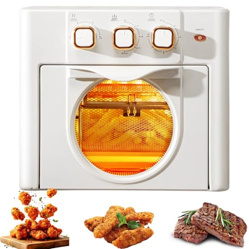 Four multifonction domestique, capacité de 18 L, doté de 3 boutons mécaniques, combine les fonctions de friteuse à air et de grille-pain avec contrôle de température et minuterie