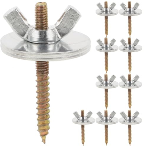 JOINPAYA 10pcs Stainless Steel Bird Cage Retaining Screw Kit with Nuts and Washers Bird Perch Fixing Accessories for Cage Stand and Springboard Sturdy Hardware