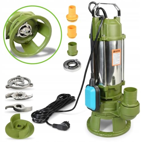 Pompe Immergée Professionnelle MORO 1500R avec Broyeur à Double Lame (1500 W, 21 600 l/h, Hauteur 15 m) – Pompe pour Fosse Septique, Eaux Usées et Eaux Chargées – Pompe Vide-Cave avec Flotteur