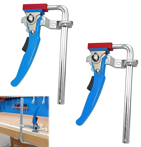 GWAEPU Lot de 2 serre-joints de guidage 160 x 60 mm : 2 serre-joints de table en acier pour meulage, coupe avec une capacité de 160 mm et une profondeur de gorge de 60 mm (bleu)
