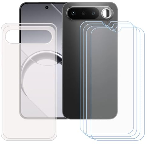 CongJiaLingXi Funda para Realme 16 (6.57) + Screen Protector, Translúcido Suave Silicona Caso + [4 Piezas] Cristal Templado Film Vidrio.