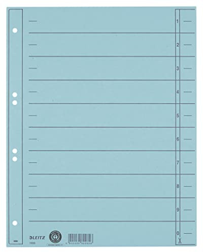 Leitz Trennblatt, A4, durchgefärbter Karton, hellblau