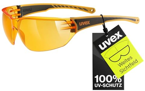 uvex sportstyle 204 - Sportbrille für Damen und Herren - 100% UVA-, B, C Schutz - druckfreier Sitz & perfekter Halt - orange/orange - one size
