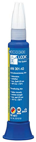 WEICONLOCK AN 301-43 blau 50 ml | Schraubensicherung, NSF- & DVGW-geprüft | Schraubenkleber, höherviskos, für Gewinde bis M36, Schrauben sichern, Trinkwasser- und DVGW-Zulassung