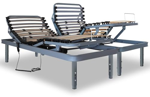 Ventadecolchones - Cama Articulada Súper Reforzada con Motor eléctrico y Patas Regulables en Altura Medida 135 x 190 cm (2 uds 67,5x190 cm) - Incluye Subida y Montaje