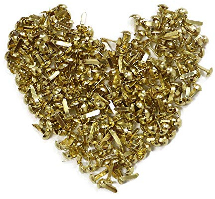 200 piezas de 5 mm de oro Mini metal Brad sujetadores de papel para manualidades, manualidades de papel, álbumes de recortes, tarjetas