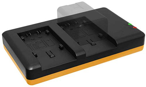 Caricabatterie doppio (rete, USB) Compatibile con Panasonic VW-VBT190, VBT380, VBY100 / HC-V…, VX..., W…, WX… kompatible Modelle vedi descrizione! - inkl. 2A reteteil (2 Batterias gleichzeitig ladbar)