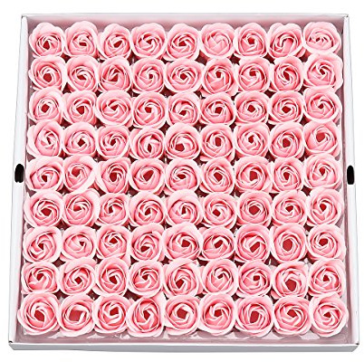 81 Stück Seife Rose Blume – Flora duftende Seife Rose Blume – Pflanzen-Seife, Geschenk für Jahrestag/Geburtstag/Hochzeit/Valentinstag/Muttertag Geschenkbox
