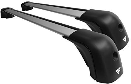 Farad Compact Grau Dachträger aus Aluminium aerodynamische und super leise für Volkswagen Touran 2015> mit hoher Dachreling