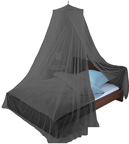 Just Relax Moskitonetz, Elegantes Betthimmel-Set inkl. kompletter Aufhängung, ideal für drinnen und draußen, zum Abdecken von Betten, Wiegen, Hängematten Twin/Full schwarz