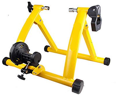 BEPM Fahrrad Rollentrainer Fahrradrolle Rollentrainer Rennrad Radsporttrainer Heimtraining Indoor-Übung 26-28 Magnetwiderstände Fahrradtrainer Fitnessstation Fahrradtrainer Rollen-Gelb