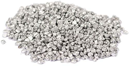 HEKU grobkörniges Deko-Granulat in silber, ca. 750g I Vielseitig Einsetzbar I Ideal für Hochzeiten und Bastelprojekte I Wiederverschließbare Dose