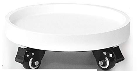 MESURE Plateau De Transport De Plantes Lourdes avec roulettes Universelles,Support Roulant pour Pot De Fleur Rond,Chariot pour Plantes Lourds en Pots,Plante Blanche Dolly Planteur Caddies avec Roues