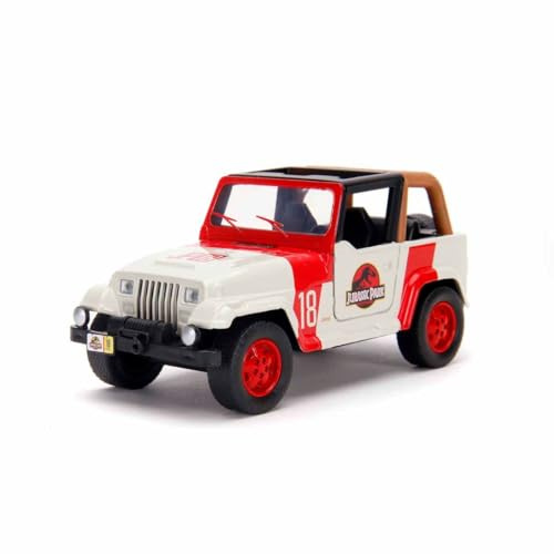 JADA - Hollywood Rides, Jurassic Park Jeep Wrangler, 253252019, + 8 Anni, Scala 1:32, Multicolore, 15 x 7 x 7 cm