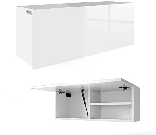 PLATAN ROOM Badschrank 80/120 / 160/200 / 240 breit Badmöbel Badezimmer Klapphängeschrank Schrank Hochglanz Matt Weiß (Weiß Matt/Weiß Hochglanz, 80 x 30 x 25)