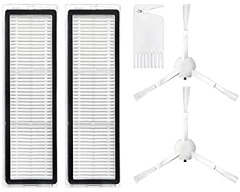 LICHIFIT Haupt-Seitenbürste HEPA-Filterteile Wischtuch Wasserkern Kamm für Mijia 1C Roboter Staubsauger Ersatzzubehör