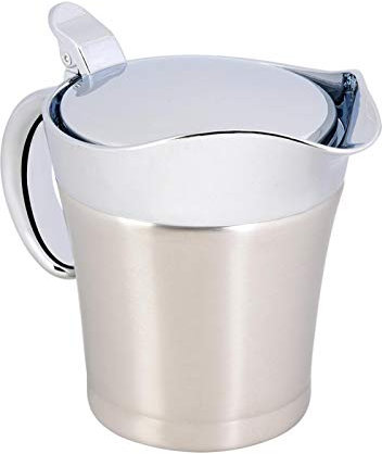 Gravy Sauce Pot, 304 Stainless Steel Thermal Insulated Double Wall Sauce Boat Soup Boiling Pot Serving Jug(450ml)