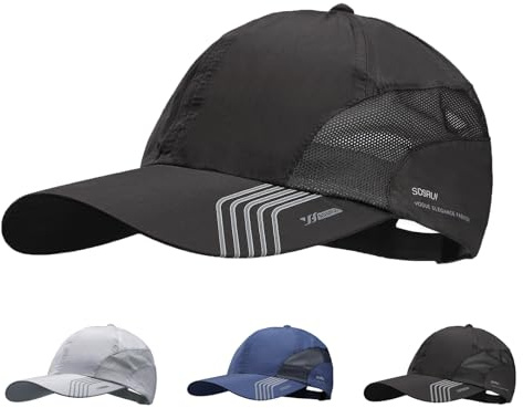 Mesh Quick Dry Baseball Cap Unstructured Breathable Summer Sun Protection Cap Unisex Outdoor Sports Hats with Adjustable Buckle Soft Brim Peaked Cap Lightweight Running Cap for Outdoor Activities
