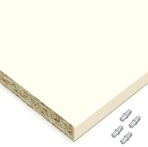 X57 Einlegeboden Regalboden Holzboden 19mm nach Wunschmaß max. 700mm breit x 600mm tief Zuschnitt Anfertigung 2mm Umleimer ABS Kante (Magnolia)