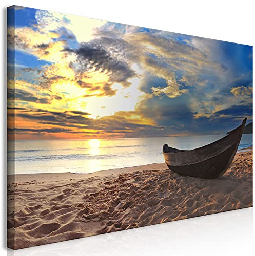 murando - Leinwandbild Landschaft Boot Natur, Schlafzimmer, Wohnzimmer | Hochwertige Leinwand, sofort aufhängbar, ideal fürs Wohn- oder Schlafzimmer, wasserfest und lichtecht, langlebig, stilvoll