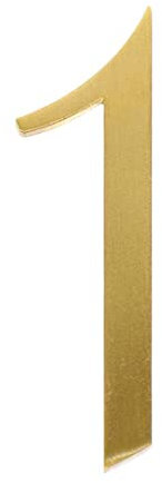 Zayookey Numéro de Maison en Laiton Numéros de Porte Élégants 2 pouces (5 cm) Numéro de Adresse Métal Modern Brass House Number (Door Number 1)