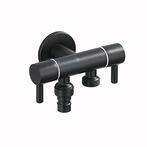Wasserhahn aussen eone in two out wasserhahn garten 1/2 zoll doppel kugelhahn 1/2 zoll doppelt doppelwasserhahn 1/2 zoll messing doppelsteuer eckventil schwarz C