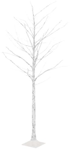 vidaXL LED Birke Warmweiß 128 LEDs Beleuchtet Birkenbaum Lichterbaum Leuchtbaum Weihnachtsdeko Beleuchtung Dekobaum Kunstbaum 220cm