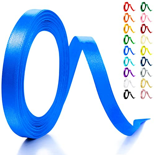 Artcut Geschenkband, 10MM × 22M Satinband, Schleifenband, Seidenband, Bänder Zum Basteln, Stoffband, Geschenkbänder, Geschenkband Blau, Satinbänder für Kuchen, Hochzeit, Valentinstagsgeschenk