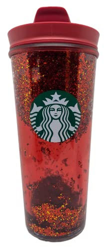 STARBUCKS Vaso navideño con purpurina (rojo)