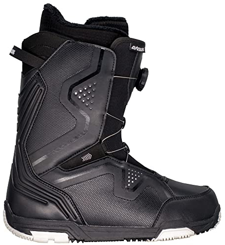 Airtracks Botas de snowboard para hombre Strong ATOP - Botas de snowboard QL - Negro - 44