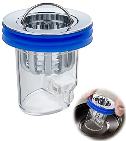 XiXiRan Tappo di Scarico per Lavello Universale, Lavello con Filtro di Scarico Universale con Guarnizioni per Foro di Scarico, Chiusura Automatica Senz'acqua(32-44mm)
