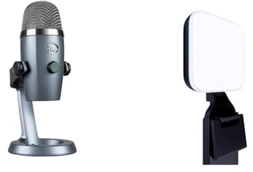 Blue Yeti Nano Premium USB Mic for Recording, Streaming, Gaming, Podcasting on PC and Mac & Litra Glow Premium LED Streaming Light with TrueSoft