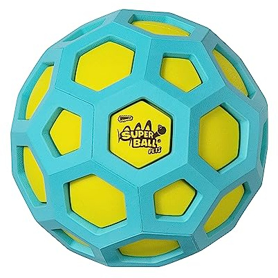 Jazwares Wham-O Pets Superball Geo Quietschender L-Hundeball mit speziellem Quietscher, leicht zu greifenden Rillen und langlebigem, BPA-freiem Gummi, 10,2 cm