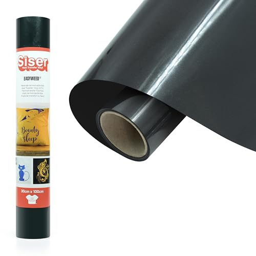 Siser® EasyWeed® Mattschwarz, 30cm x 1m, thermo-transferierbare Flexfolie zur Personalisierung von Stoffen, kreative Hobbys, VeganOk und Öko-Tex Standard 100 Klasse I zertifiziert