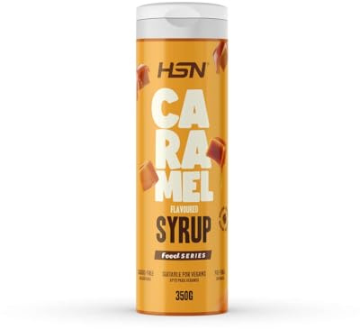 Sirope Caramelo Sin Azúcar ni Grasa de HSN | 350 g = 35 Tomas por Servicio | Sabor Delicioso y Textura Densa | Tapón Antigoteo | Apto Dietas Veganas, Keto y Sin Gluten