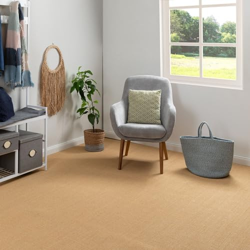 Steffensmeier Sisal Teppichboden Salinas Meterware | Auslegware für Flur, Büro, Diele, Stuhlrolleneignung | Natur hell, Größe: 100x100 cm