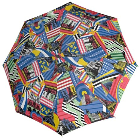 Knirps Regenschirm T.200 Medium Duomatic Paris Pop bunt