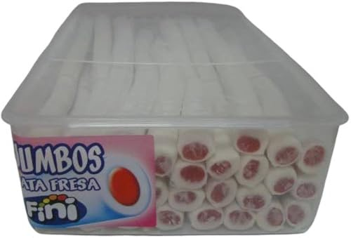 Jumbo Fini | Regalices de diferentes y deliciosos sabores. Estuche 30 unidades. Chuches,caramelos, piñata, cumpleaños, gominolas, regaliz de sabores. (Nata Fresa)
