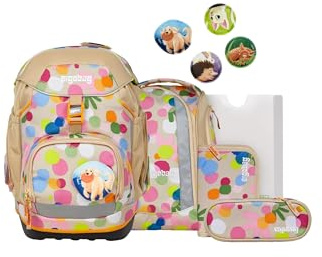 ergobag Pack Set Mochila Escolar ergonómica y Flexible, Set de 6 Piezas para Primaria, 1º Curso