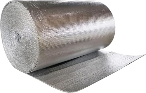 Láminas de Aislamiento térmico de Barrera de Vapor, láminas Reflectantes, Barrera Radiante para Paredes, Pisos y techos (1 * 30 m)