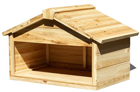 BalterFF Cat Houses for Outdoor Cats Wooden Weatherproof Shelter Winter Stray Cat Houses Feeder