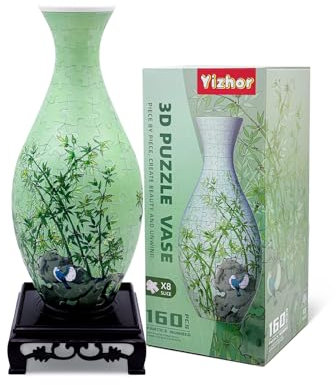 3D Puzzle Vase for Adults, 160-Piece DIY Flower Vase Puzzle