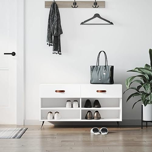 BOWEKAM Home & Garden-Schuhbank weiß 102x35x55cm Holzmöbel Wahl