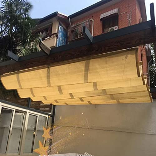 Tenda parasole retrattile per esterni, con kit di montaggio, anti UV, per cortile, bar, giardino, terrazza, tenda da sole, pergola, baldacchino, personalizzabile, colore beige.