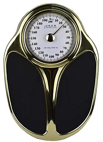 OZBME Báscula de baño con Esfera mecánica, báscula analógica Profesional, báscula de pérdida de Peso para la Salud Humana, báscula de baño mecánica para electrodomésticos Estilo Retro Europeo (D)