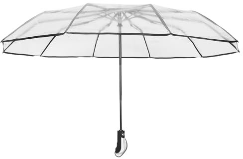 CALLARON Automatischer Transparenter Falt-regenschirm Kompakt Leicht Und Handlich Für Unterwegs Winddicht Und Praktisch Für Jeden Tag Für Reisen Und Raining Days