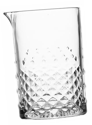 SECFOU 700ml Mixing Glass Starlight Diamond Pattern Thick Bottom Cocktail Stirring Glass for Bartender Home Drink Mixing